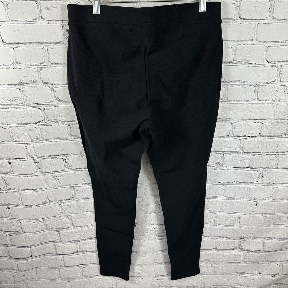 Chico’s Women’s Thick Leggings Pants Faux Pockets Modal-Blend Black Size 1 (8)